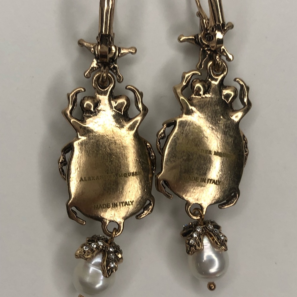 Alexander McQueen scarab beetle earrings LAST ONE - Picture 6 of 6